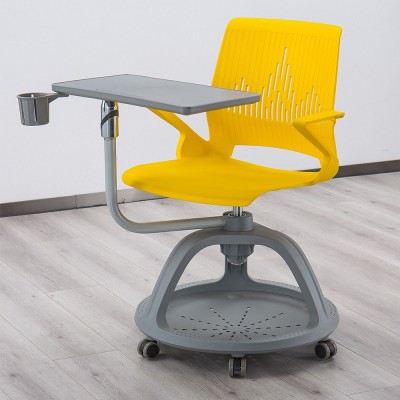 Chaise de salle de classe intelligente de formation de vente directe d'usine chaise de nœud d'école en plastique avec tableau d'écriture pliant