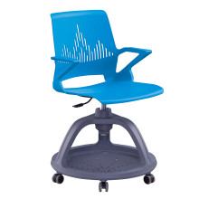 Wholesale Plastic node chair smart classroom training seating chair mobile tablet arm chair with wheel caster for school student