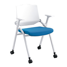 Customizable Training conference chairs office meeting room folding training stackable chair with casters