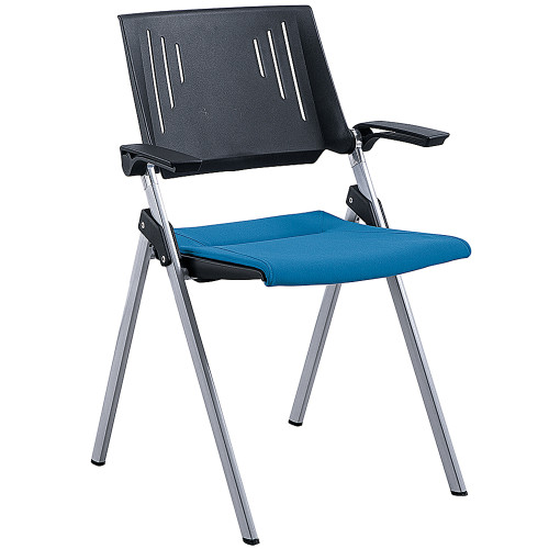 كرسي تدريب مدرسي بلاستيكي قابل للتخصيص أسود مع لوحة كتابة قابلة للطي للفصل الدراسي الذكي وغرفة الاجتماعات الخلفية القابلة للتنفس