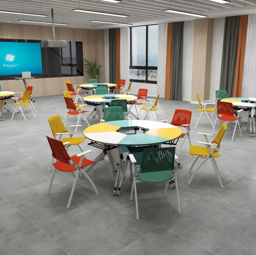 Foldable Chair Office Furniture Conference Chair With Writing Tablet Plastic Training Chair Factory Wholesale