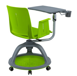 Chaise de nœud d'école en plastique en gros avec tableau d'écriture pliable formation chaise de classe intelligente pour étudiant