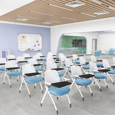 Wholesale Folding Training chair factory direct supply for classroom conference and training room with folding board pad Personalised colours