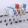 Wholesale School student folding training room chair with flip writing pad board classroom stackable tablet chair with wheels