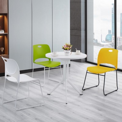 Factory Direct Sales Heavy Duty Plastic Stacking Training Chair Seat Office Conference Waiting Meeting Room Chair With Metal Frame