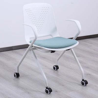 Customizable Plastic seat and iron feet comfortable training chair school chair meeting room chair for conference or school classroom