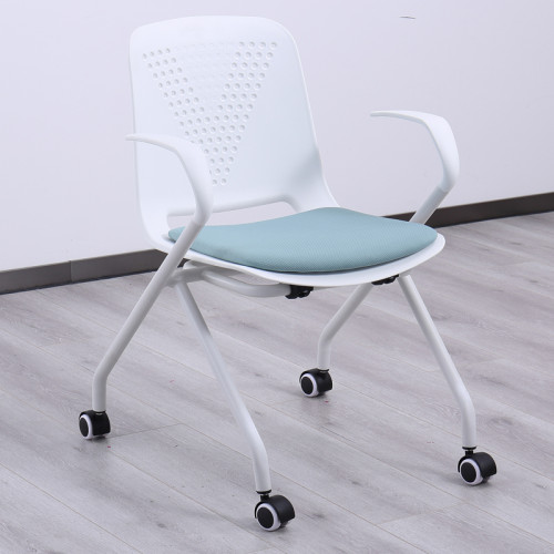 Customizable Plastic seat and iron feet comfortable training chair school chair meeting room chair for conference or school classroom