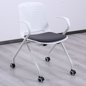 Customizable Plastic seat and iron feet comfortable training chair school chair meeting room chair for conference or school classroom