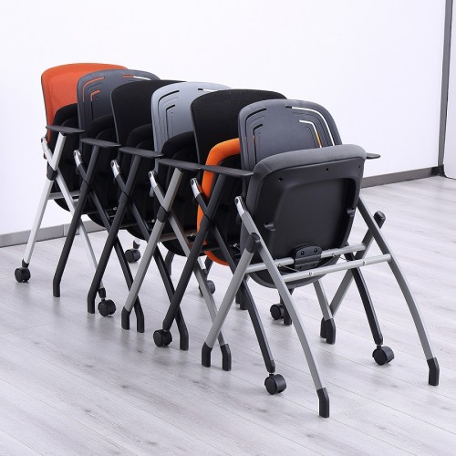 Fourniture directe d'usine de chaise de formation pliante personnalisable pour le dossier en maille de salle de conférence et de salle de formation