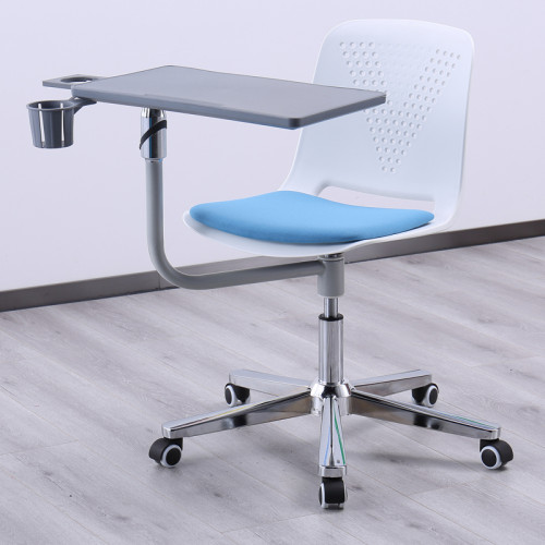 Siège en plastique en gros et pieds en fer chaise de formation pivotante de simplicité moderne pour laboratoire de classe ou salle de conférence avec ascenseur