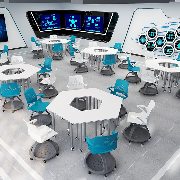 What are the benefits of using smart classroom tables and chairs?