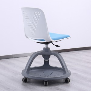 Noeud en gros chaise de salle de classe école de formation étudiant chaises pivotantes en plastique avec roulettes haute réglable