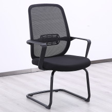 Wholesale Office Bow Chair Black Mesh Ergonomic Metal Bow Leg Office Conference Chair for Meeting Room