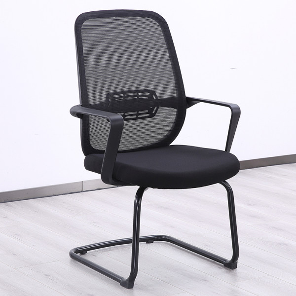 Wholesale Office Bow Chair Black Mesh Ergonomic Metal Bow Leg Office Conference Chair for Meeting Room