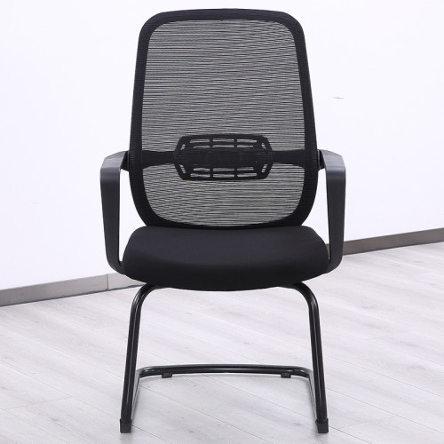Wholesale Office Bow Chair Black Mesh Ergonomic Metal Bow Leg Office Conference Chair for Meeting Room