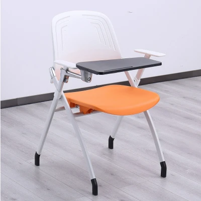 wholesale plastic foldable student chair student arm chairs furnitures for school training folding chair with writing pad