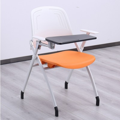 wholesale plastic foldable student chair student arm chairs furnitures for school training folding chair with writing pad