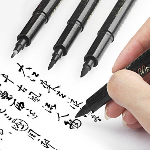 Ensemble de stylos à croquis noir Stylos marqueurs de calligraphie Fabricant en gros OEM personnalisé Chotune Fournitures de stylo de peinture d'art non toxique