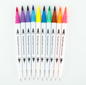 Gros stylos aquarelle à double pointe 80 couleurs fabricant pinceau blanc aquarelle dessin stylo d'art personnalisé