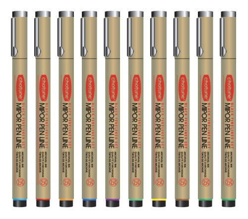 Stylos à encre Fineliner ｜12 stylos à dessin à pointe fine Multiliner de précision de taille｜Stylos Fineliner à pointe unique