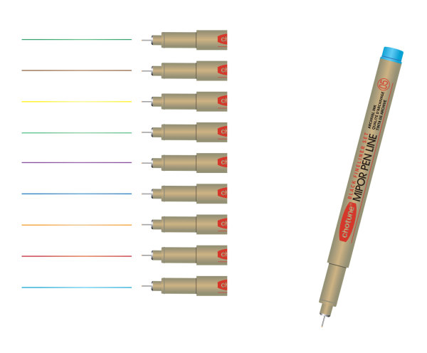 Pen Fineliner Ink Pens ｜12 Size Precision Multiliner Fine Point Drawing Pens｜Single Tip Fineliner Pens