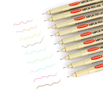 Pen Fineliner Ink Pens ｜9 Colors Fine Point Drawing Pens｜Single Tip Fineliner Pens