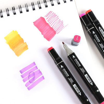 Alcohol Based Marker Pen|Suqare Black Barrel Marker Pen|Comprehensive Color System|OEM