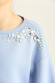 223008 Round Neck Embroidery Top