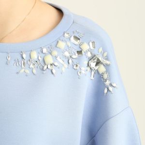 223008 Round Neck Embroidery Top