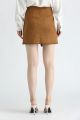 213142 Suede Irregular A-line Mini Skirt