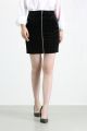 220021 Velvet High Waist Skirt with Front Zipper
