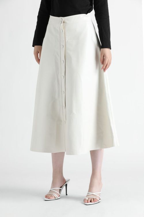 213294 A-line Skirt with Button