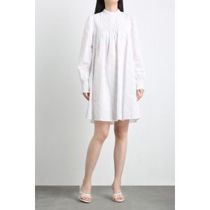 220371 女性のエレガントなシャツ スタイル ホワイト ドレス