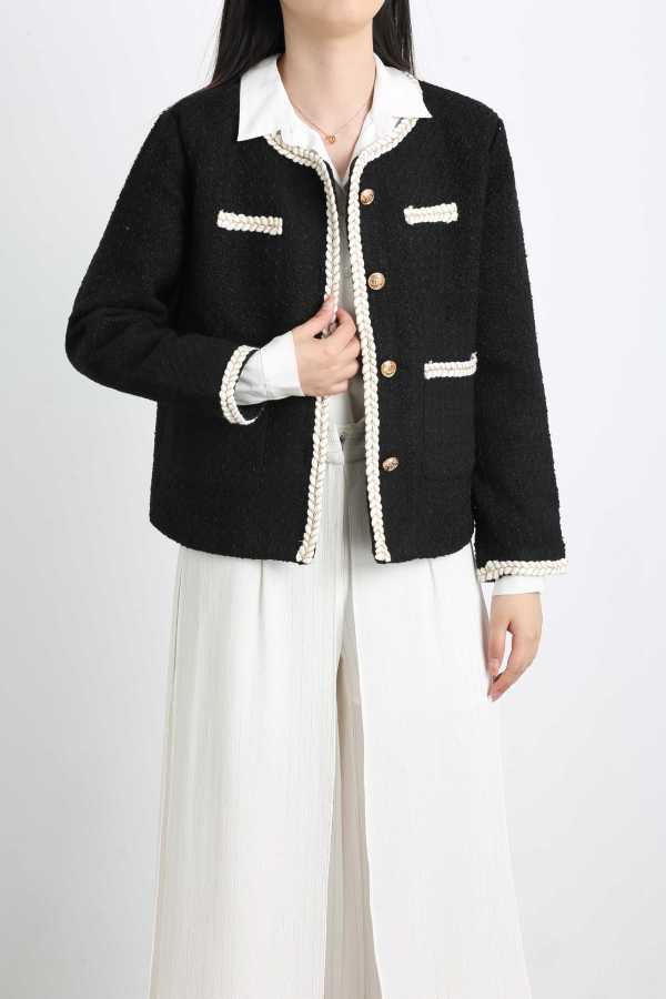 223166 Long Sleeve Coat With Gold Braid