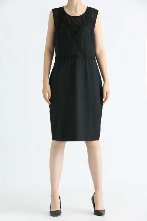 Vestido sin mangas con cuello redondo de moda 210165