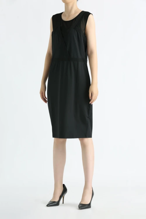 Vestido sin mangas con cuello redondo de moda 210165