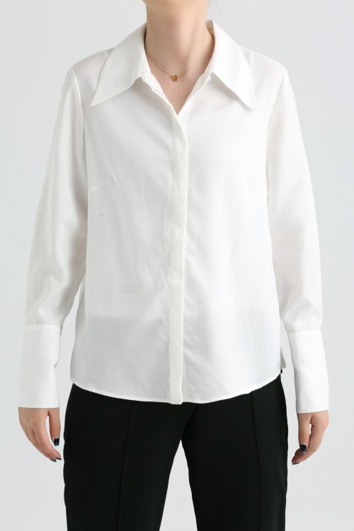 210660 Loose Basic Shirt with Long Sleeves