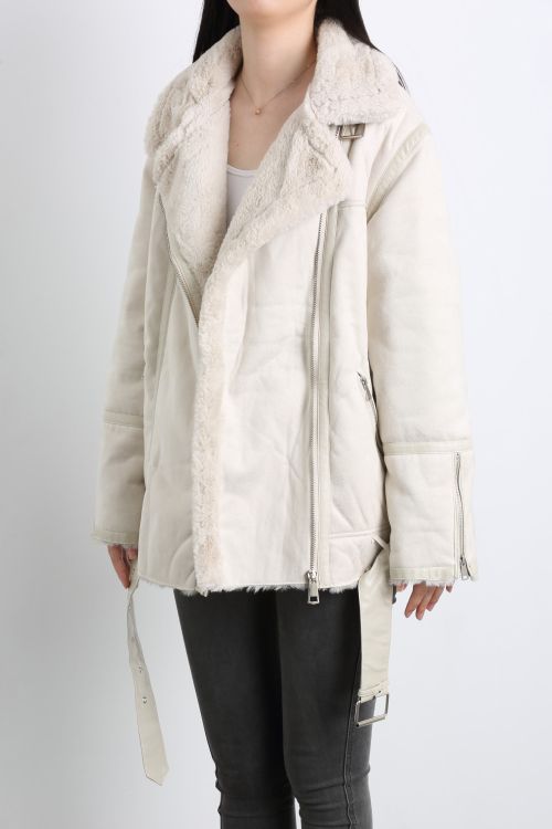 223293 Women's Double-sided Coat with Fur Lamb
