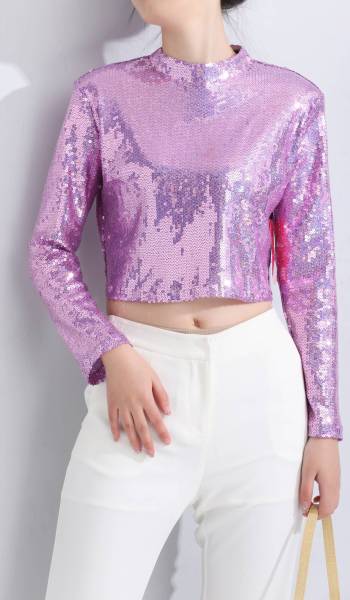 203107 Long Sleeve Sequin Blouse