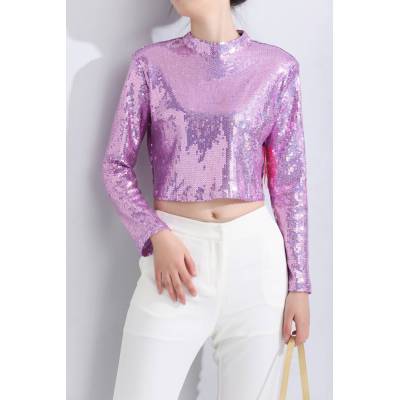 203107 Long Sleeve Sequin Blouse
