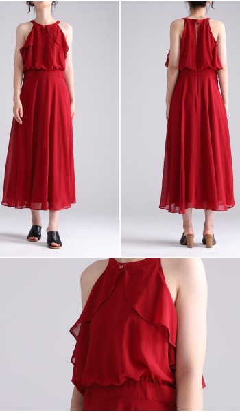 190986-2 Sleeveless Chiffon Dress