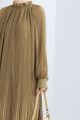 201323 Pleated Long Sleeve Daily Dress