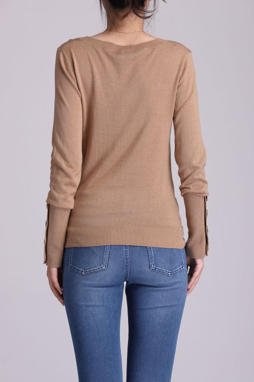 190190-1 Fashion Sweater with Cross Knot