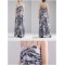 190668 Pleated Maxi Party Dress in Print