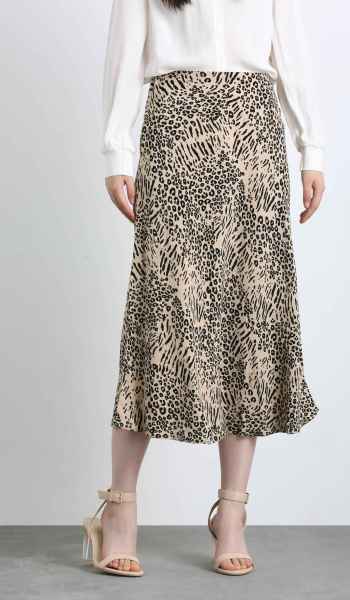220296 Leopard Floral Skirt