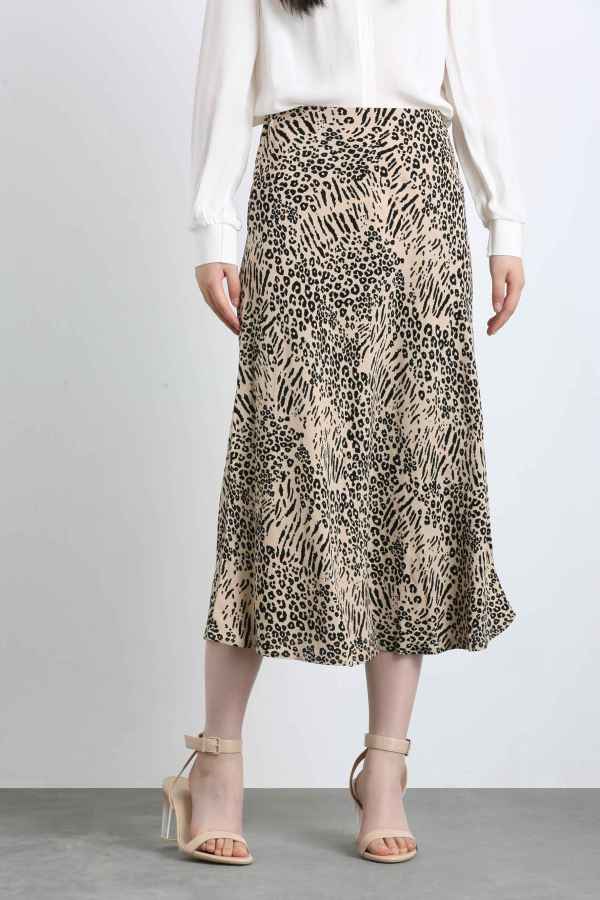220296 Leopard Floral Skirt