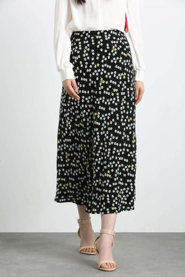 220297 A-line Skirt with Small Flower