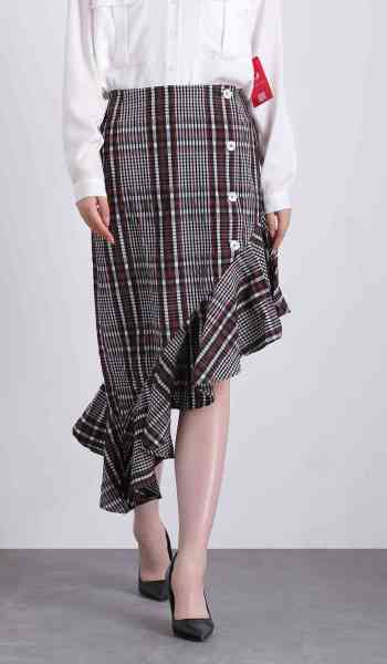 223085 Irregular Ruffle Skirt