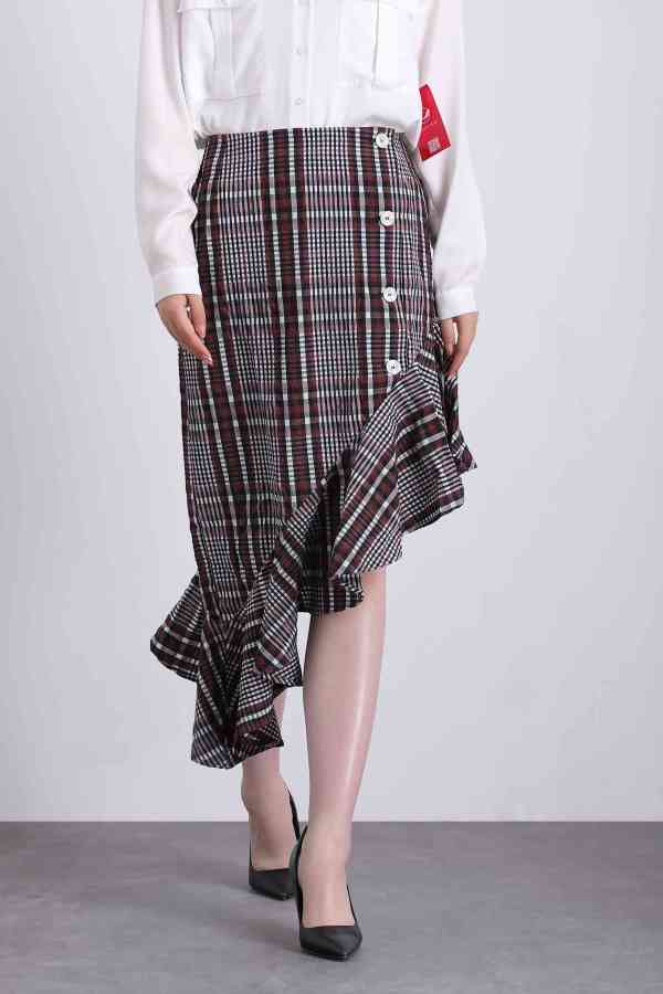 223085 Irregular Ruffle Skirt