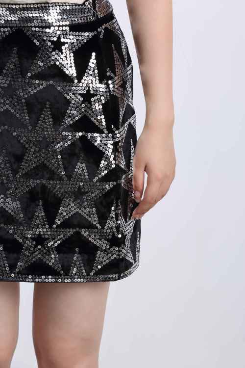 223526 Sequin Skirt with Five Pointed Stars